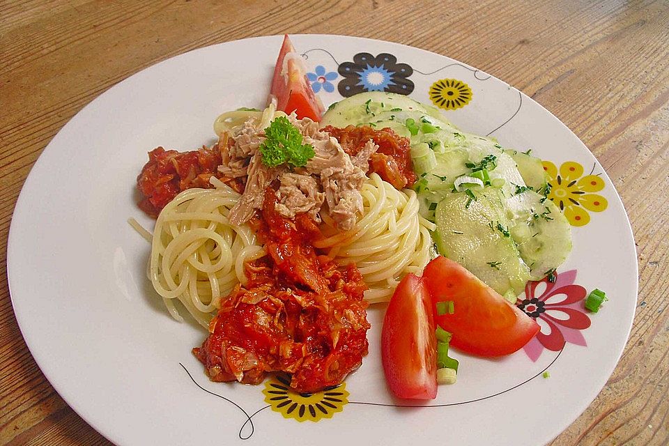 Spaghetti mit Thunfisch