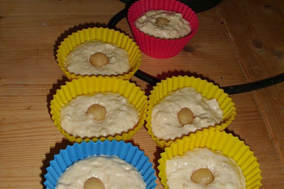 Pfirsichmuffins mit Marzipan