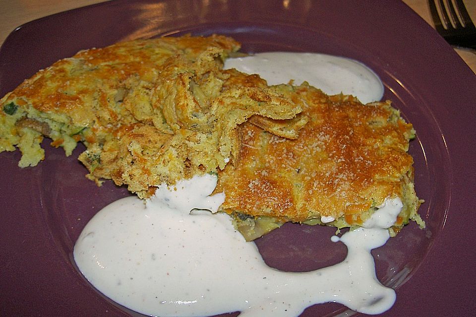 Gemüseschmarrn mit Knoblauchdip