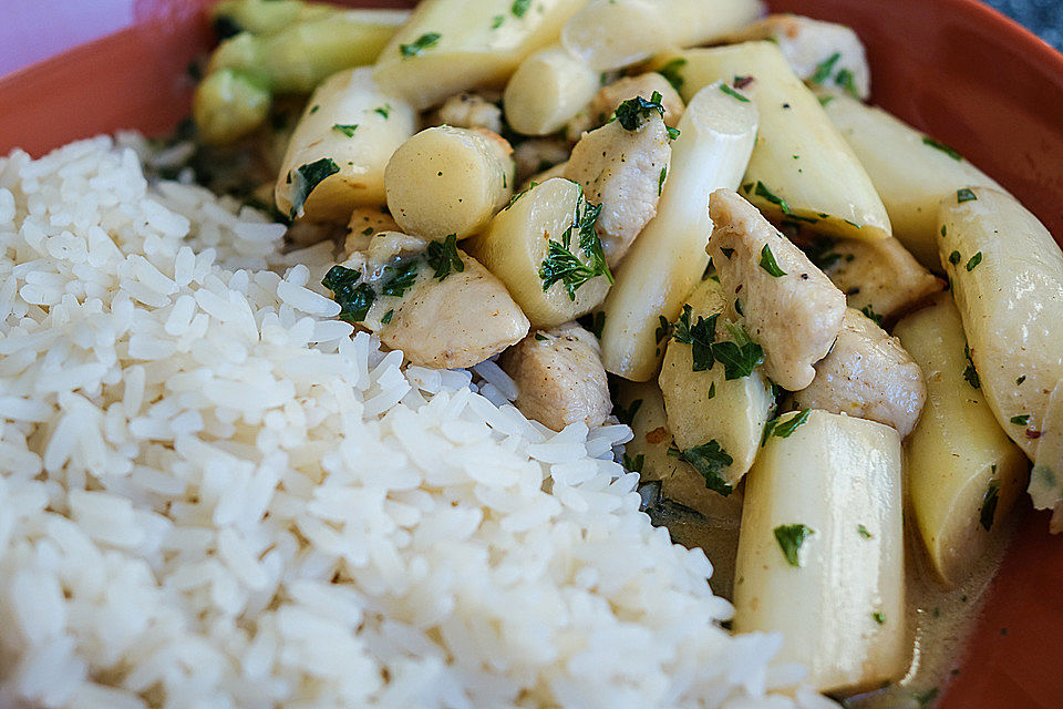 Hähnchen - Spargel - Pfanne