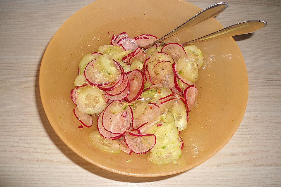 Radieschen - Gurken Salat