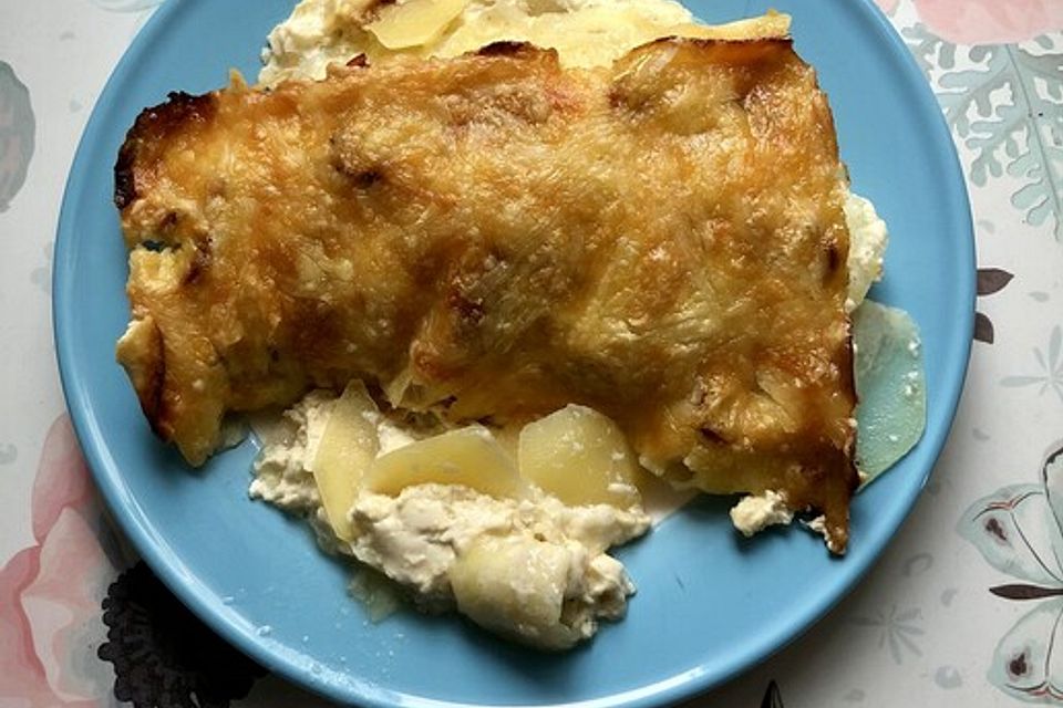 Kartoffelgratin aus rohen Kartoffeln