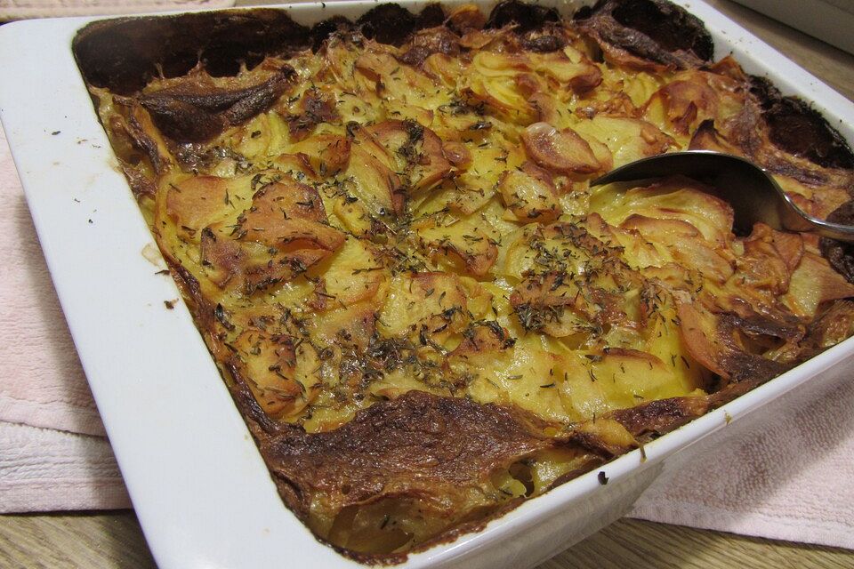 Kartoffelgratin aus rohen Kartoffeln