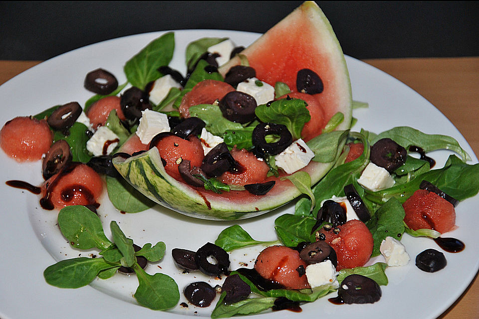 Melonen - Schafskäse  Salatschiffchen