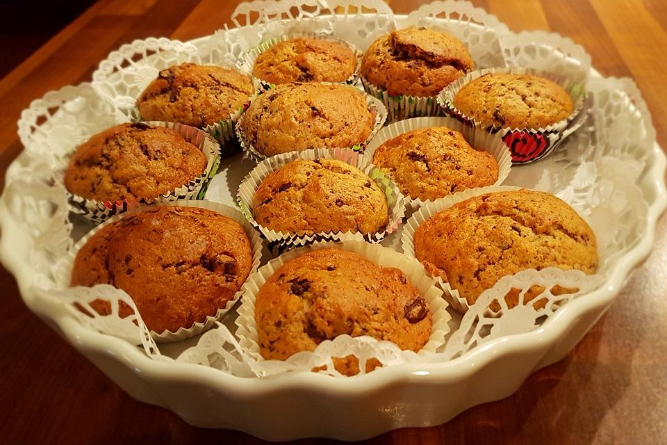 Bananen-Muffins mit Schokolade