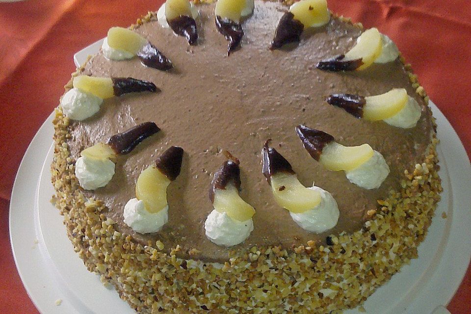 Nougat - Birnen - Torte