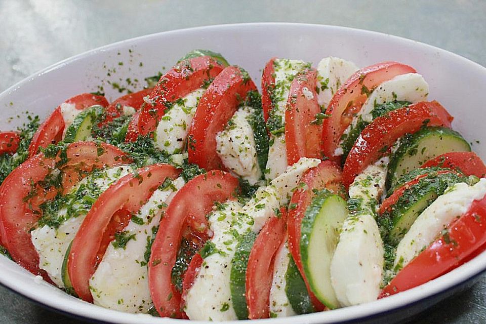 Tomaten - Mozarella - Gurken - Salat