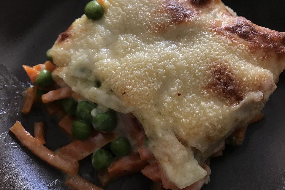 Erbsen und Möhren - Lasagne