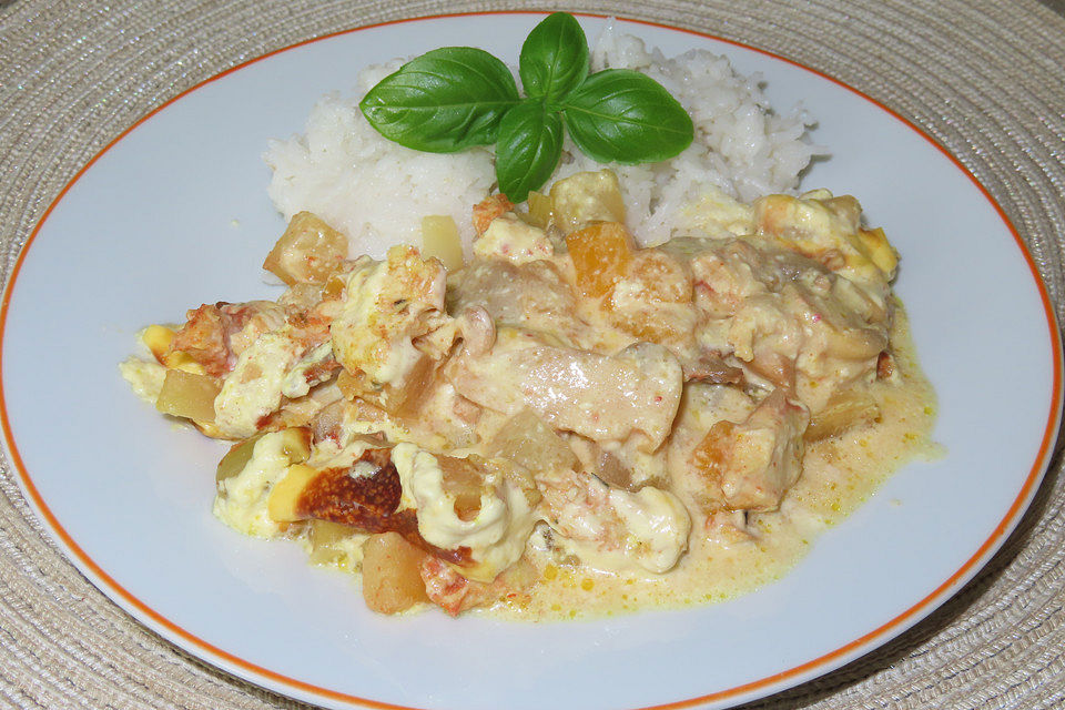 Currygeschnetzeltes mit Obst