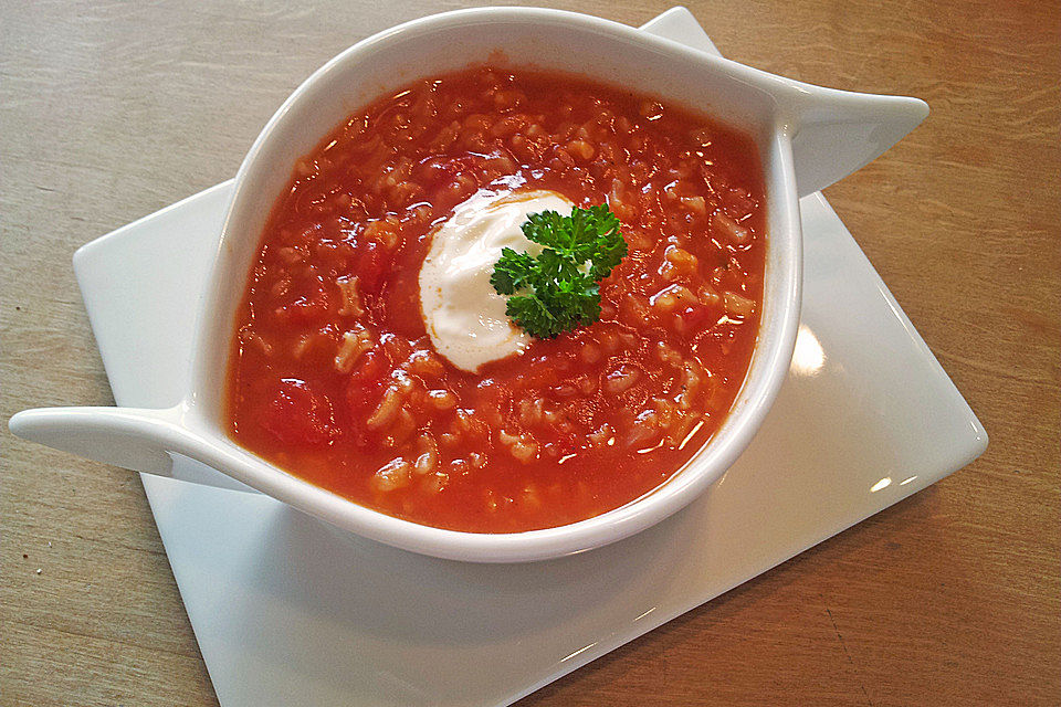 Altdeutsche Tomatensuppe mit Reis