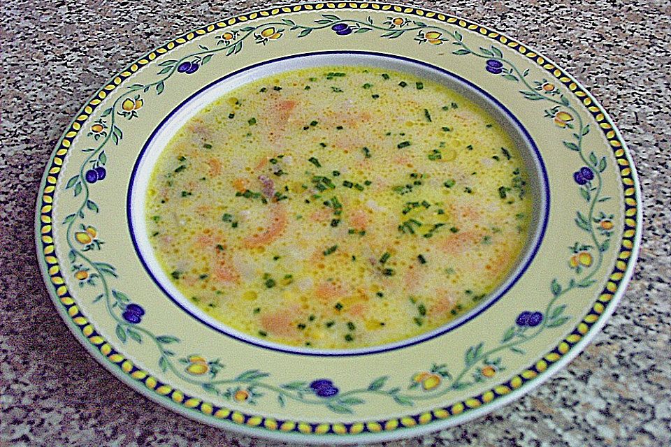 Maiscremesuppe mit Schinken