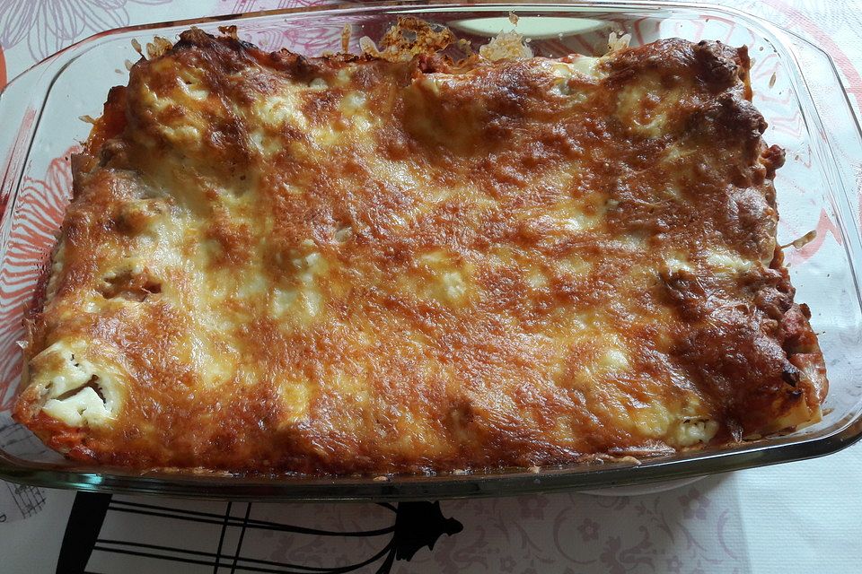 Einfache, schnelle Lasagne