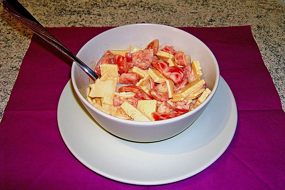 Dänischer Käse - Tomaten - Salat