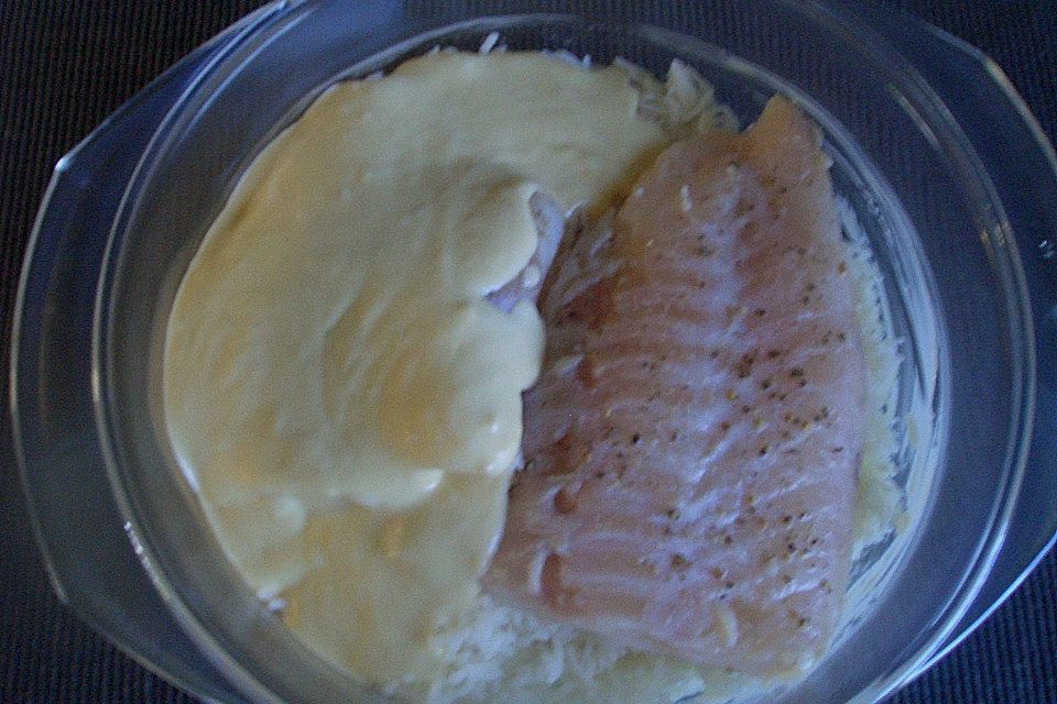 Rotbarschfilet in Senfcreme