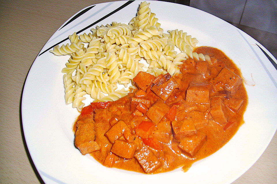 Leberkäsgulasch