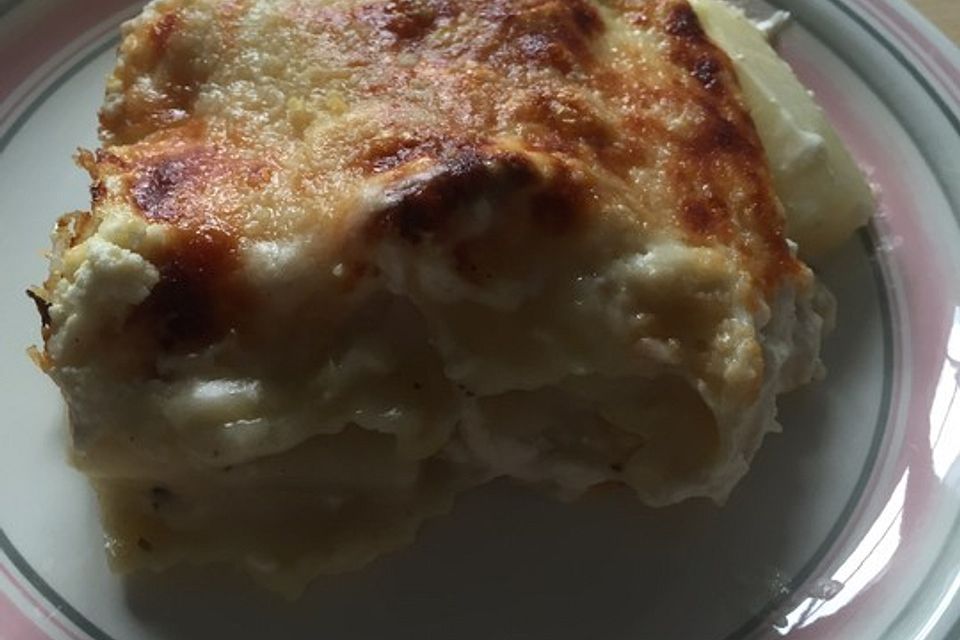 Spargellasagne mit Schafskäse