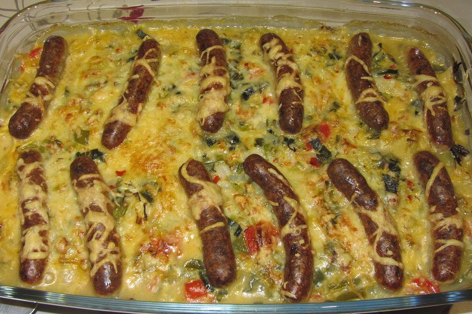 Bratwurst - Gemüse - Gratin