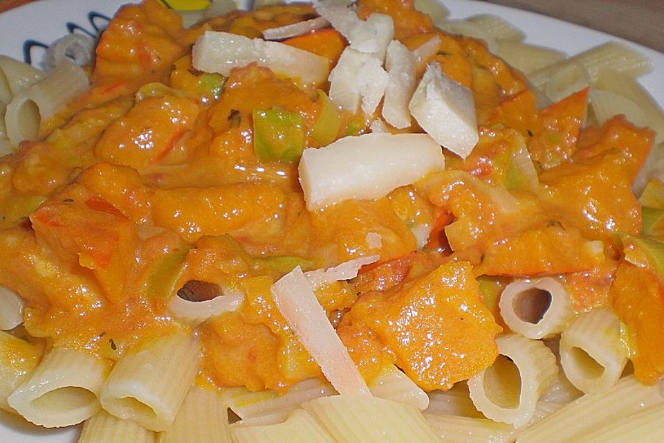 Penne mit Kürbis