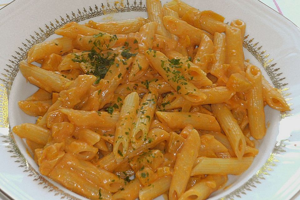 Penne mit Kürbis