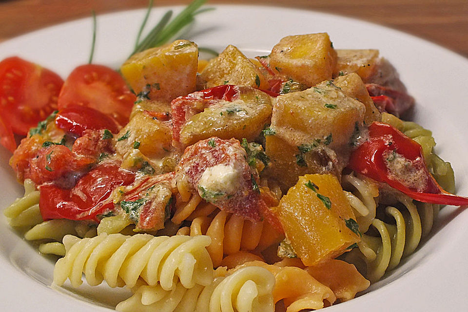 Penne mit Kürbis