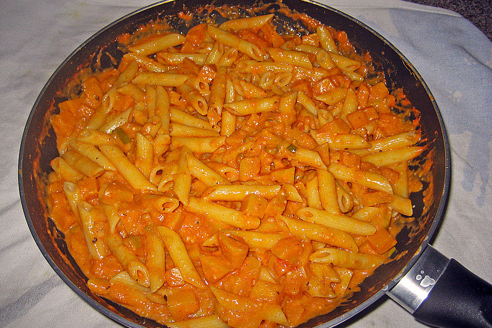 Penne mit Kürbis