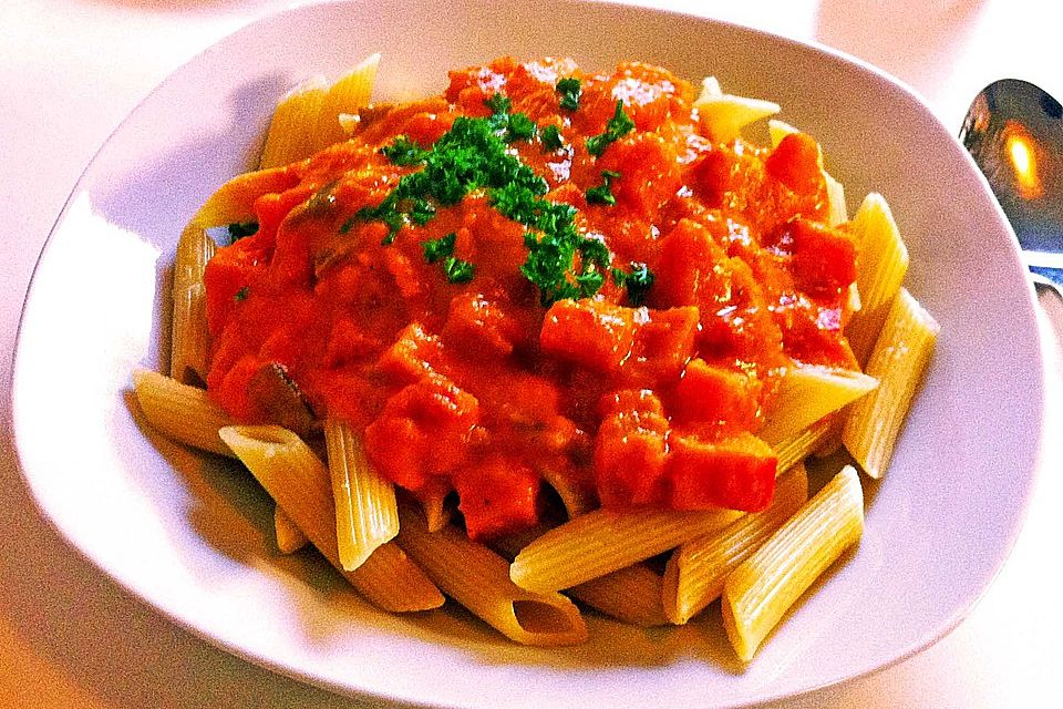 Penne mit Kürbis