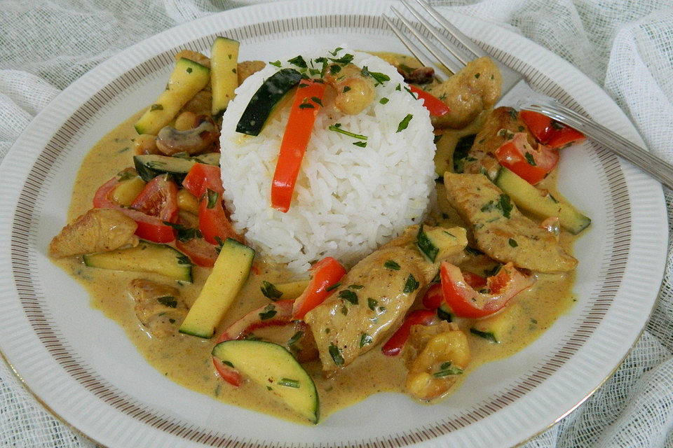 Putengeschnetzeltes mit Cashew - Curry