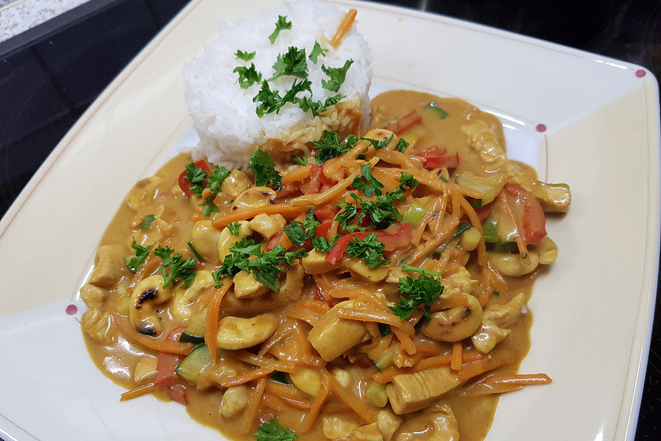 Putengeschnetzeltes mit Cashew - Curry