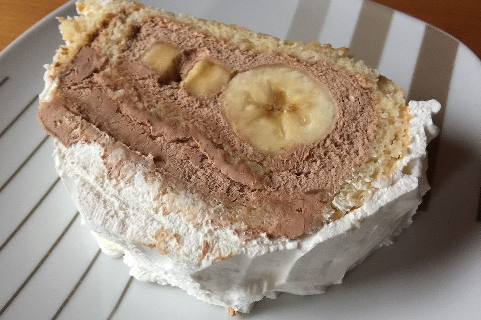 Bananensplit - Biskuitrolle