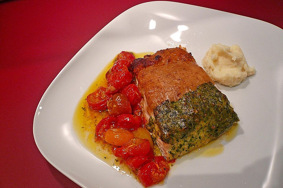 Gestreifter Pesto - Lachs