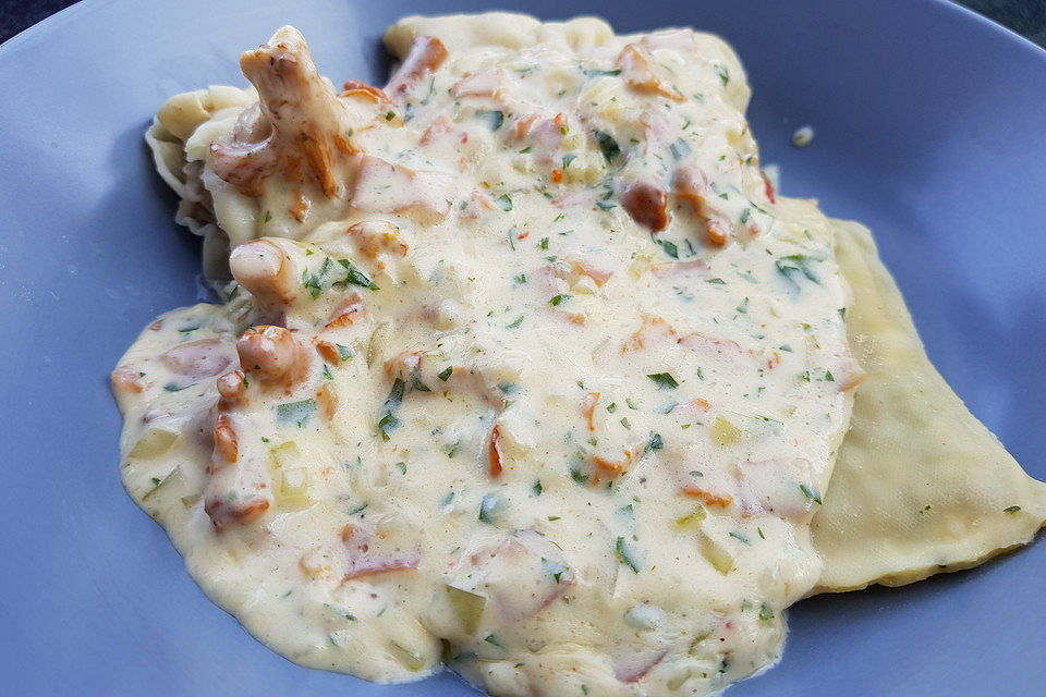 Maultaschen - Pfifferlingspfanne