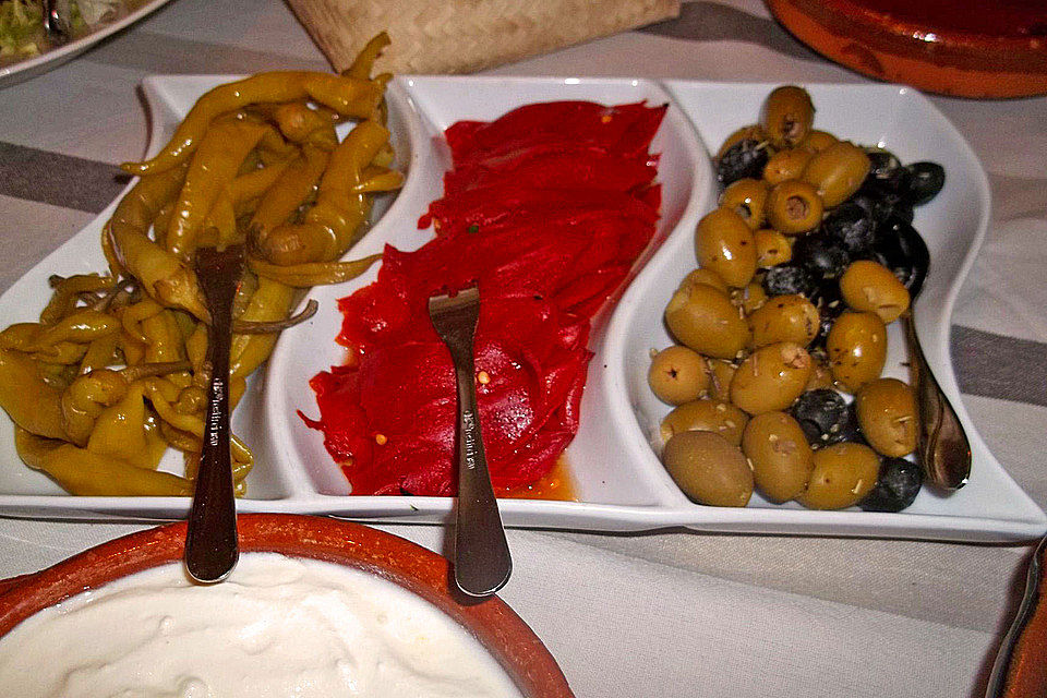 Gegrillte Paprika in Öl