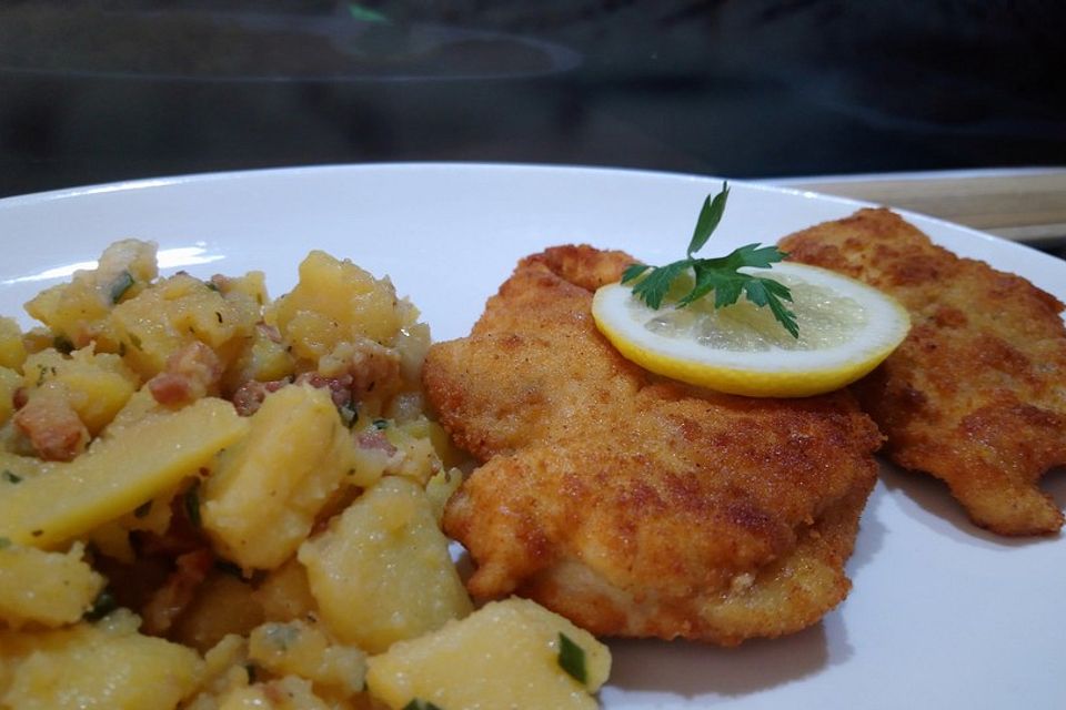 Hähnchenschnitzel in Parmesanhülle