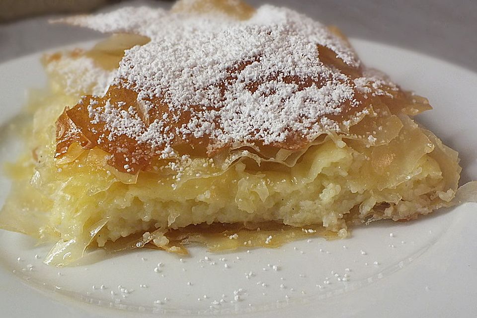 Grießkuchen mit Filoteig