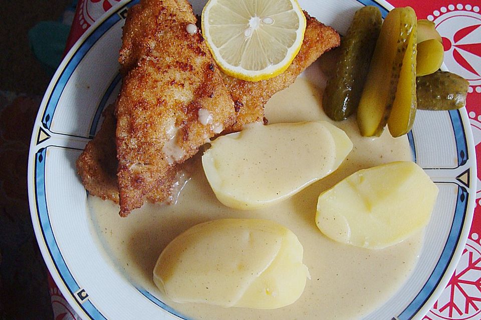 Backfisch mit Senfsoße