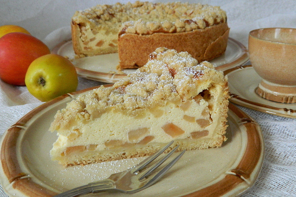 Apfel - Käsekuchen mit Streuseln