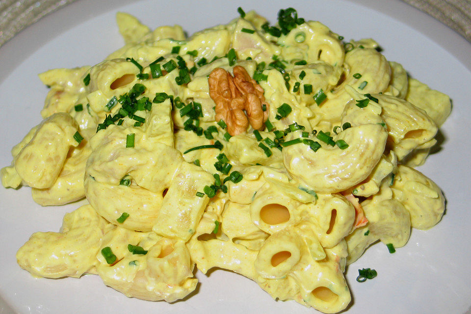 Nudelsalat Curry - Hühnchen