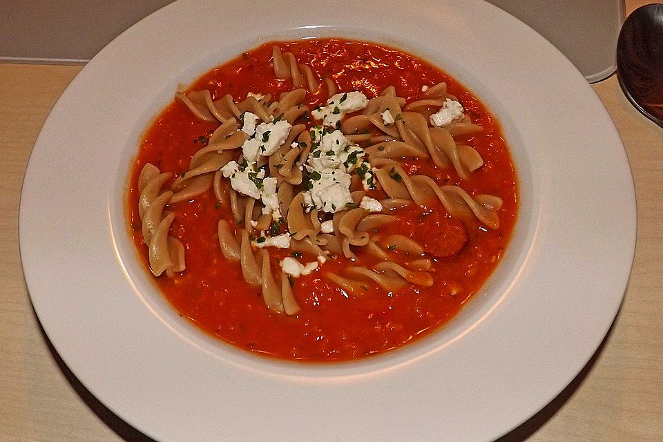 Rote Linsen - Nudelsuppe