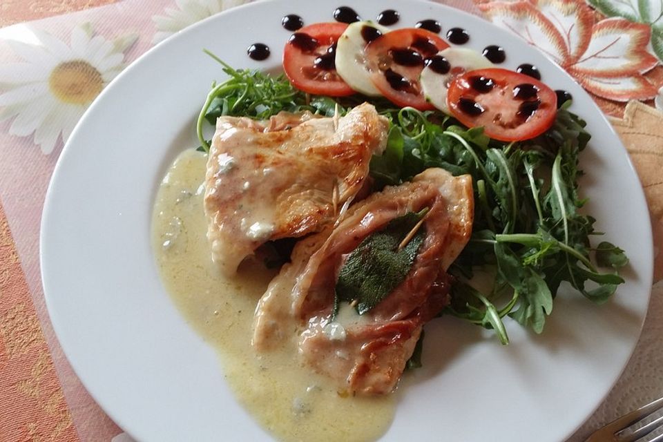 Putensaltimbocca mit Orangensauce