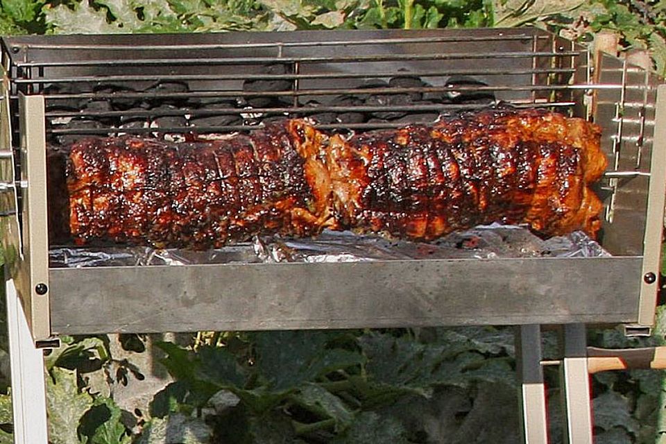 Spießbraten vom Holzkohlegrill