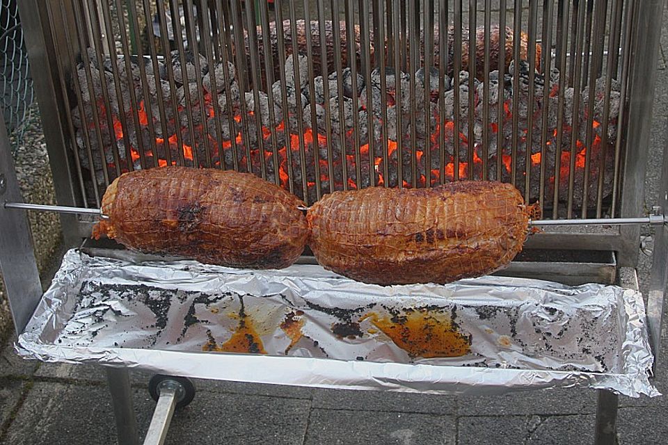 Spießbraten vom Holzkohlegrill