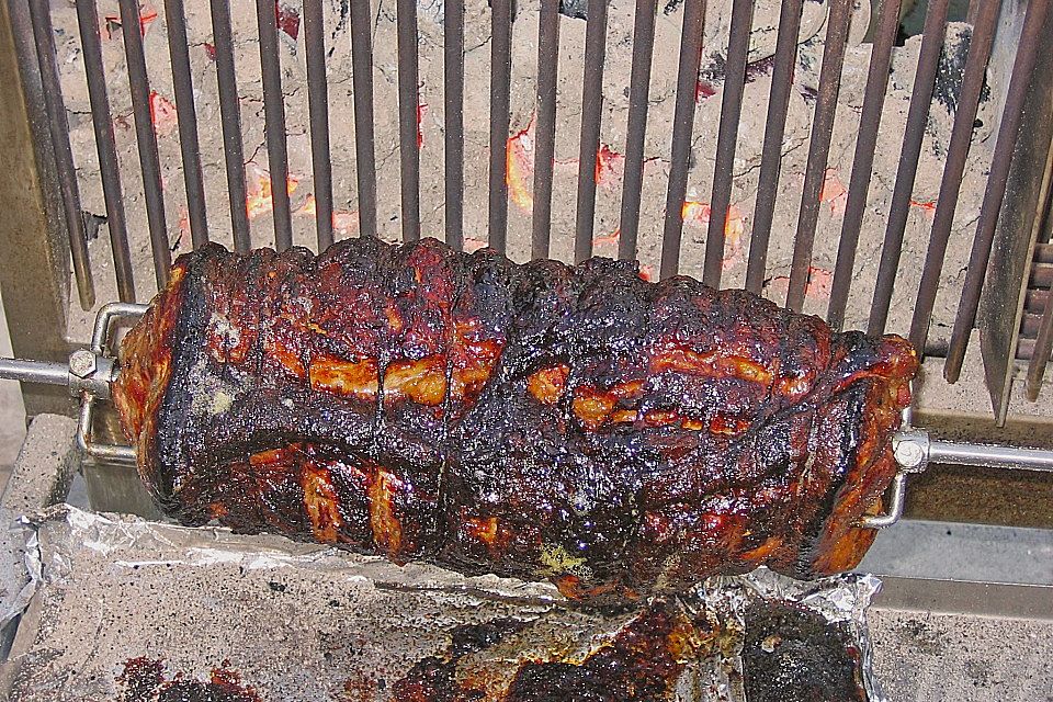 Spießbraten vom Holzkohlegrill