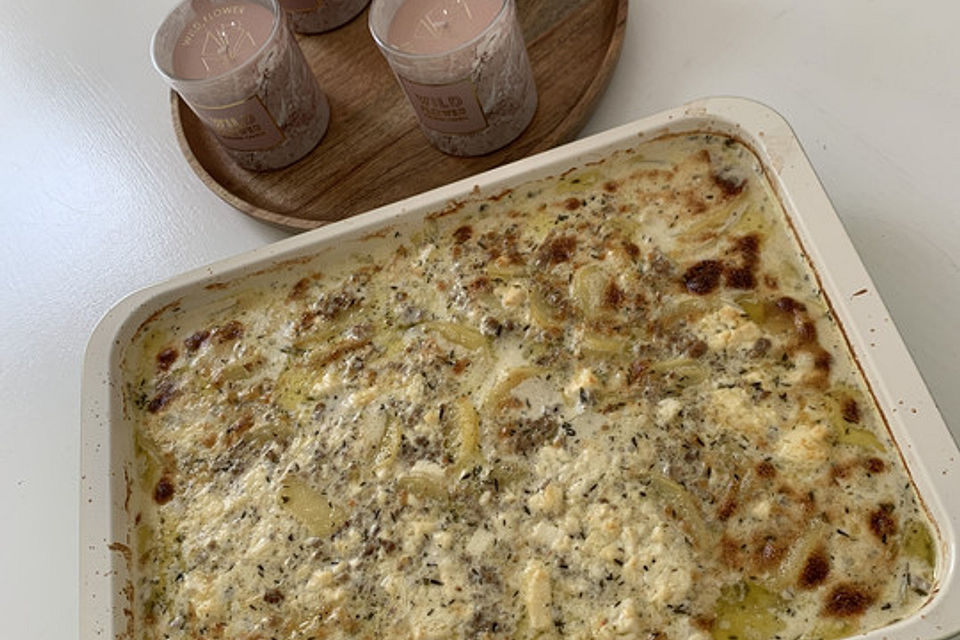 Hackfleisch - Schafskäse Gratin