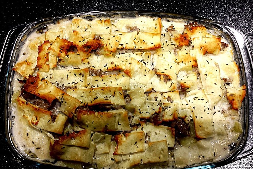 Hackfleisch - Schafskäse Gratin