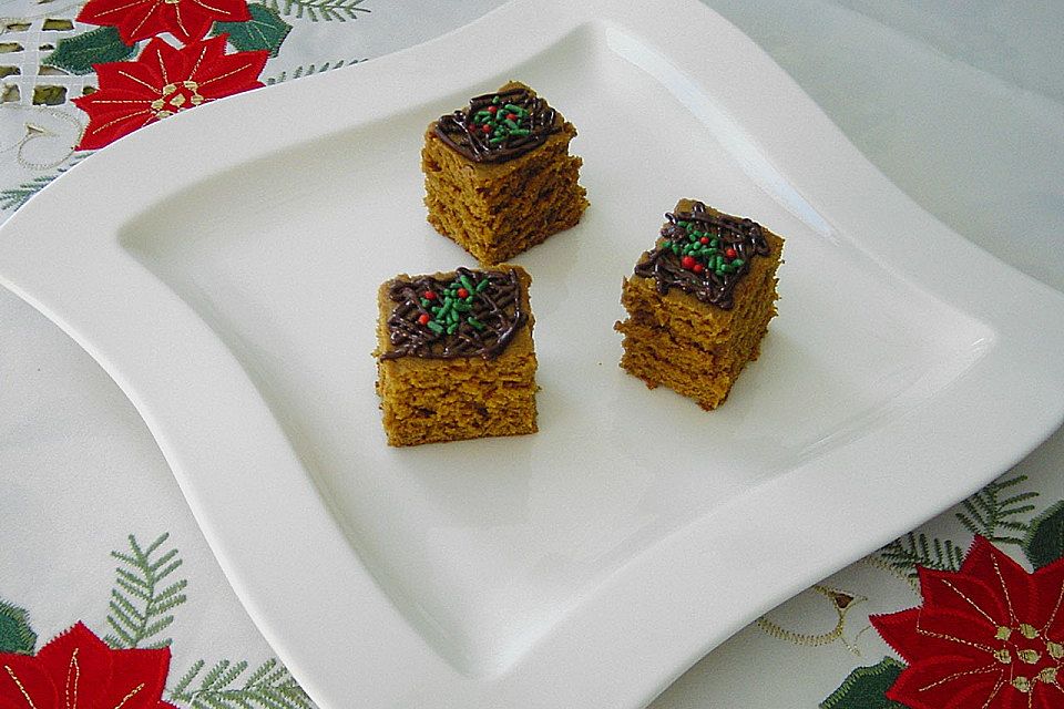 Lebkuchenwürfel mit kandiertem Ingwer