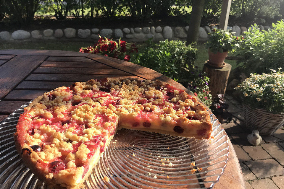 Stachelbeer - Streuselkuchen mit Quark