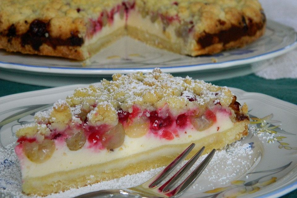 Stachelbeer - Streuselkuchen mit Quark