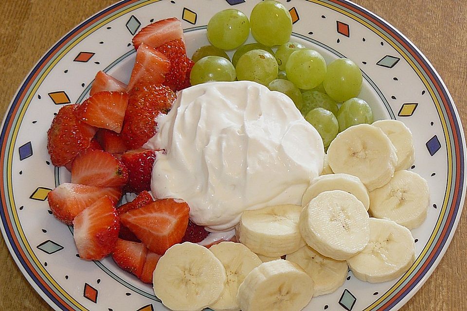 Obstsalat mit Mascarponesauce