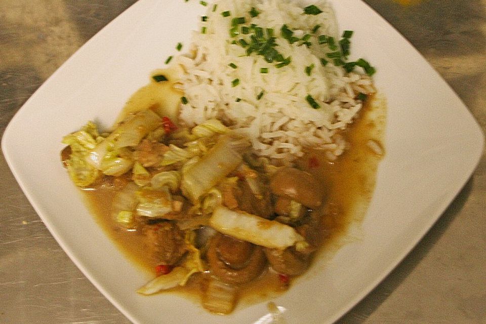 Wok - Hähnchen mit Chinakohl