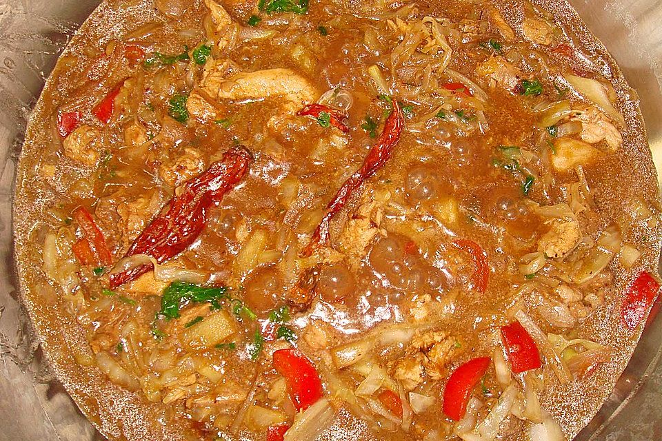 Wok - Hähnchen mit Chinakohl